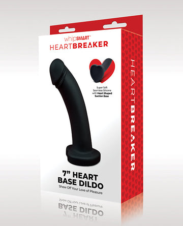 WhipSmart Heartbreaker 7&quot; Heart Based Dildo - Black/Red