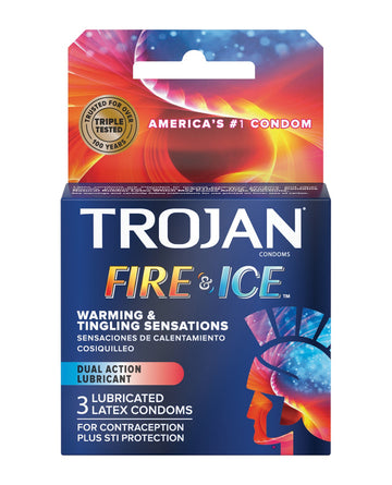 Trojan Fire &amp; Ice Condoms - Box of 3
