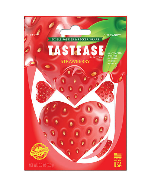 Pastease Tastease Edible Pasties &amp; Pecker Wraps - Strawberry O/S