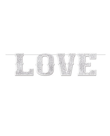 Valentines Love Streamer - Silver