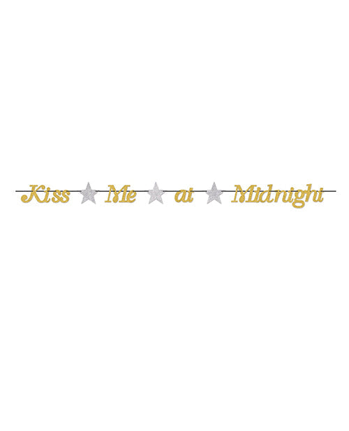 New Year&#039;s Kiss Me at Midnight Streamer - Gold/Silver
