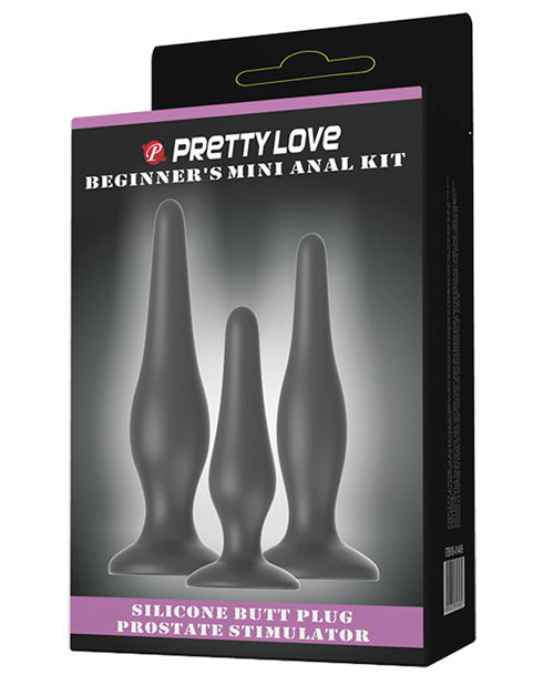 Pretty Love Beginner&#039;s Mini Anal Kit - Black Set of 3