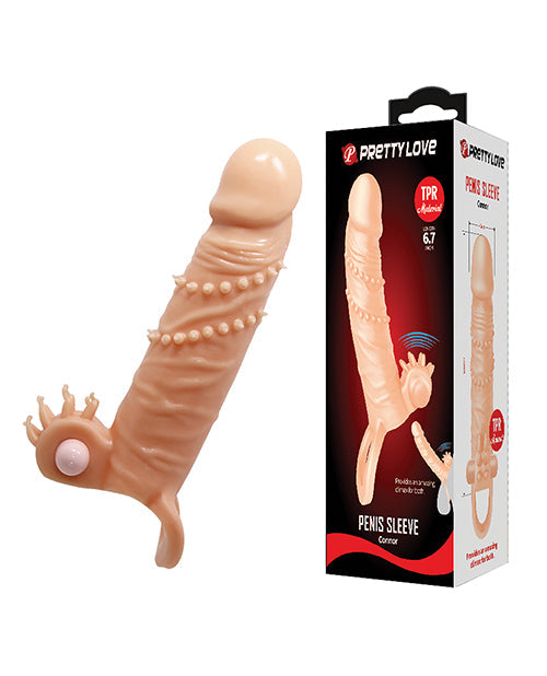 Pretty Love Connor 6.7&quot; Vibrating Penis Sleeve - Ivory