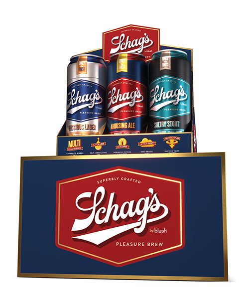 Blush Schag&#039;s Beer Can Stroker 12 Pack Merchandising Kit