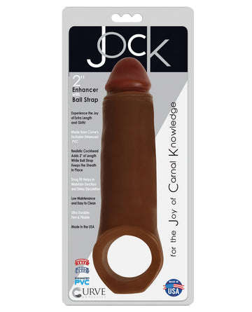 Curve Toys Jock Enhancer 2&quot; Extender w/Ball Strap - Chocolate