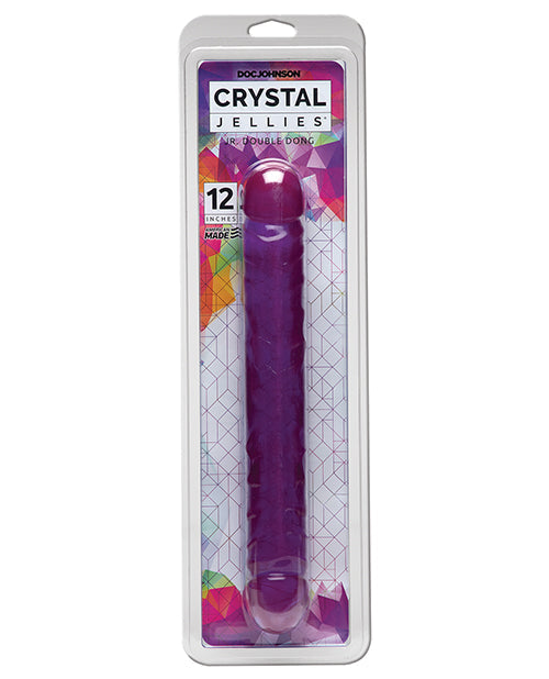Crystal Jellies 12&quot; Jr. Double Dong - Purple