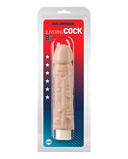 Quivering 8&quot; Cock Vibe - White