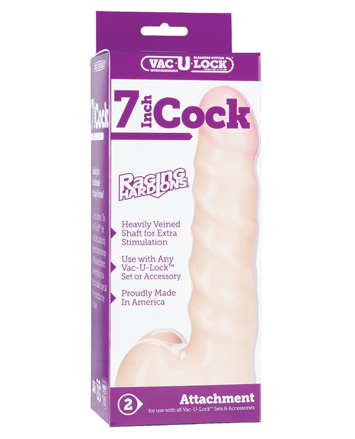 Vac-U-Lock 7&quot; Raging Hard on Realistic Cock - White