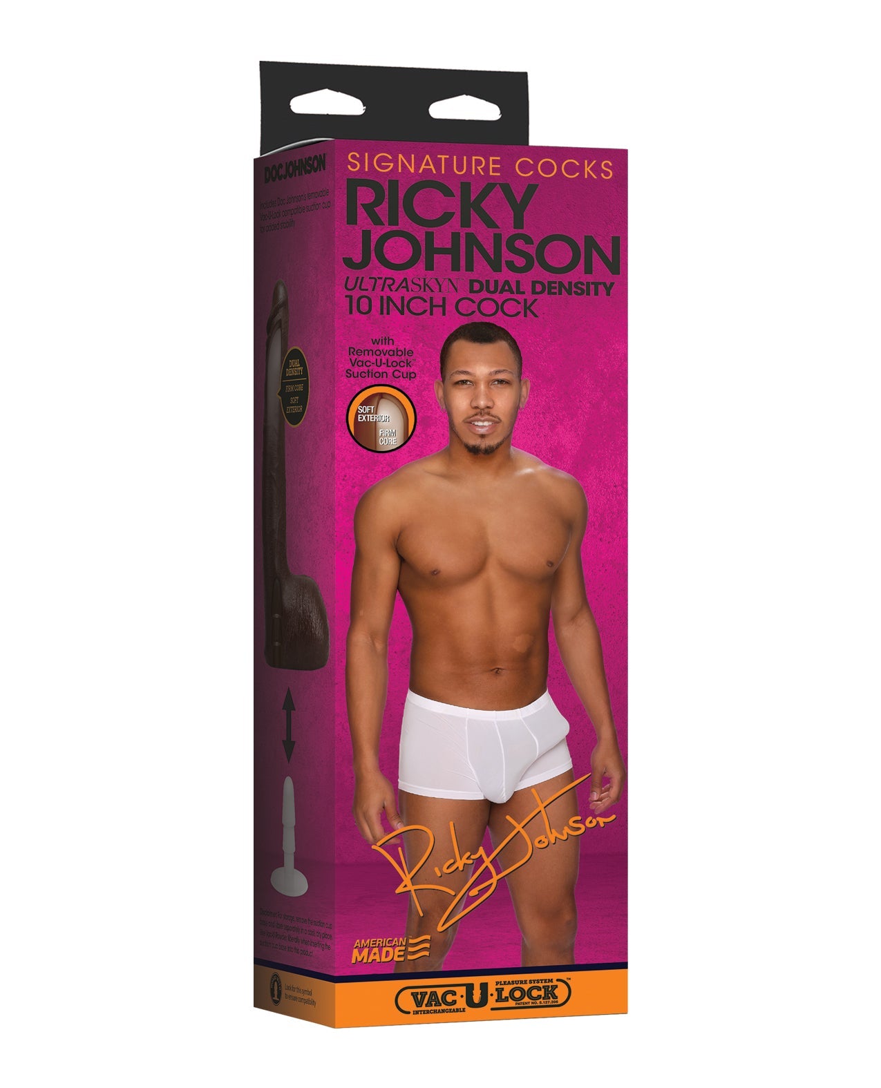 Signature Cocks ULTRASKYN 10&quot; Cock w/Removable Vac-U-Lock Suction Cup - Ricky Johnson