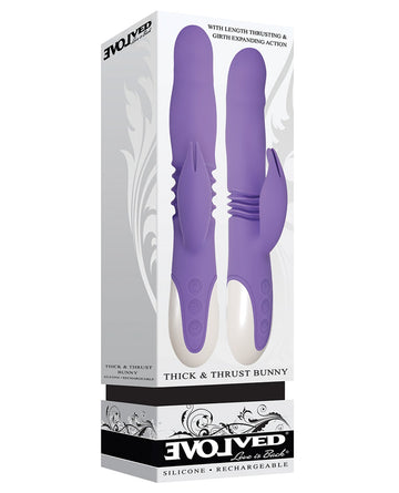 Evolved Thick &amp; Thrust Bunny Dual Stim Rechargeable - Purple
