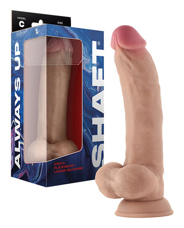 Shaft Model C Flexskin Liquid Silicone 9.5&quot; Curved Dong w/Balls - Pine