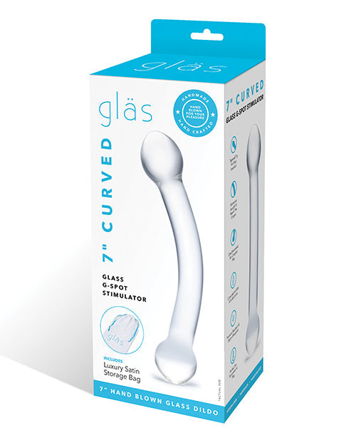 Glas 7&quot; Curved Glass G Spot Stimulator - Clear