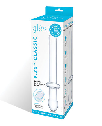 Glas 9.25&quot; Classic Smooth Dual Ended Dildo - Clear