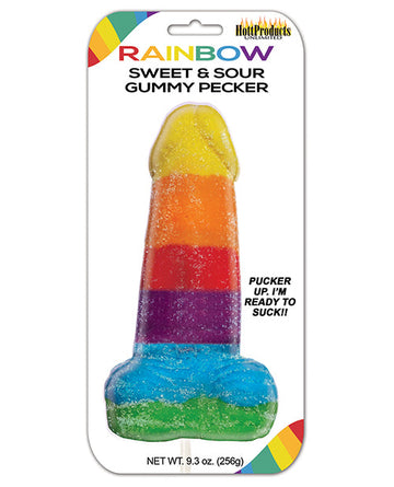 Rainbow Sweet &amp; Sour Jumbo Gummy Cock Pop