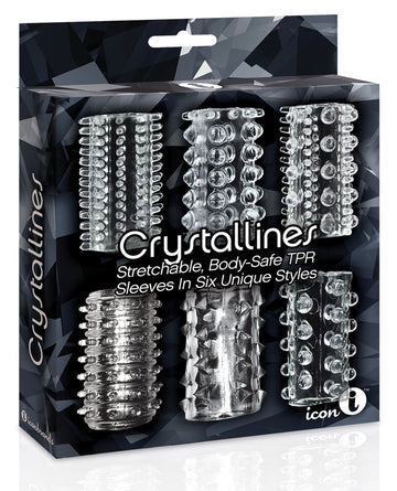 The 9&#039;s Crystalline TPR Cock Sleeve 6 Pack - Clear