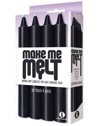 The 9&#039;s Make Me Melt Sensual Warm Drip Candles - Jet Black Pack of 4
