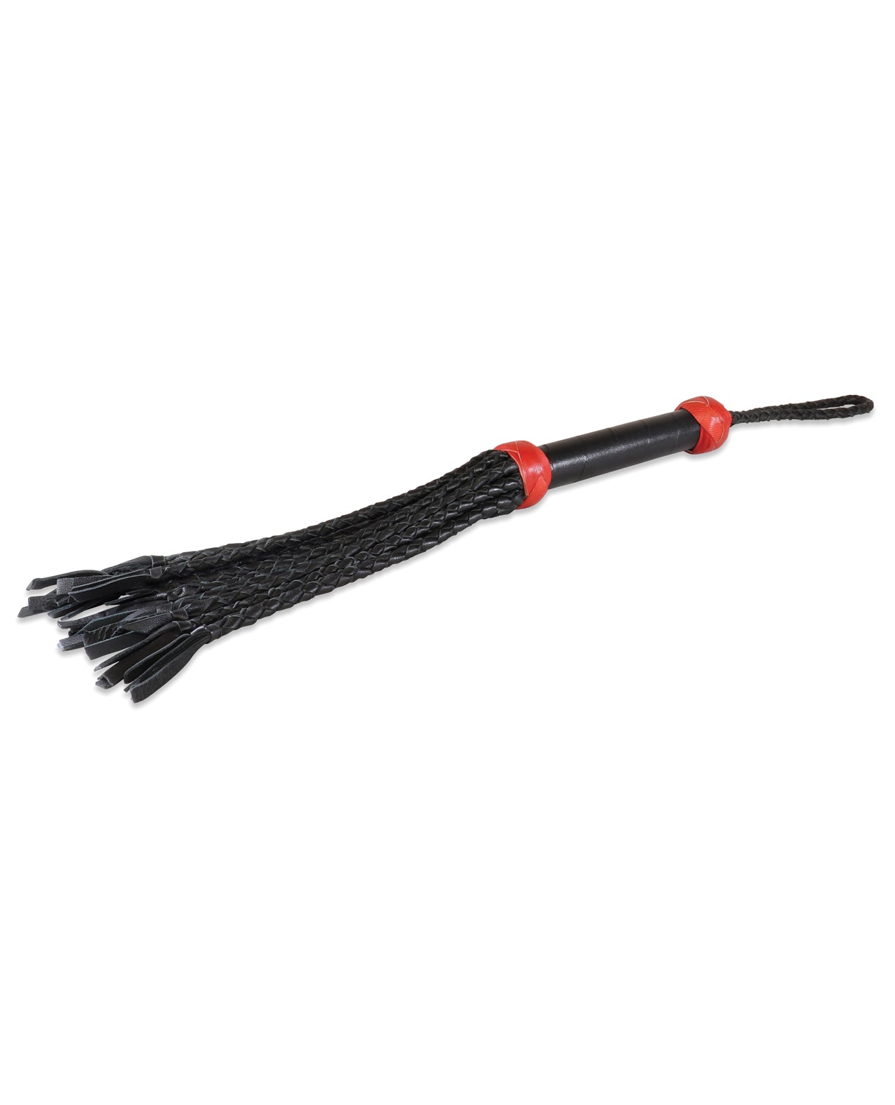 Sultra 16&quot; Lambskin Wrapped Grip Flogger - Black/Red