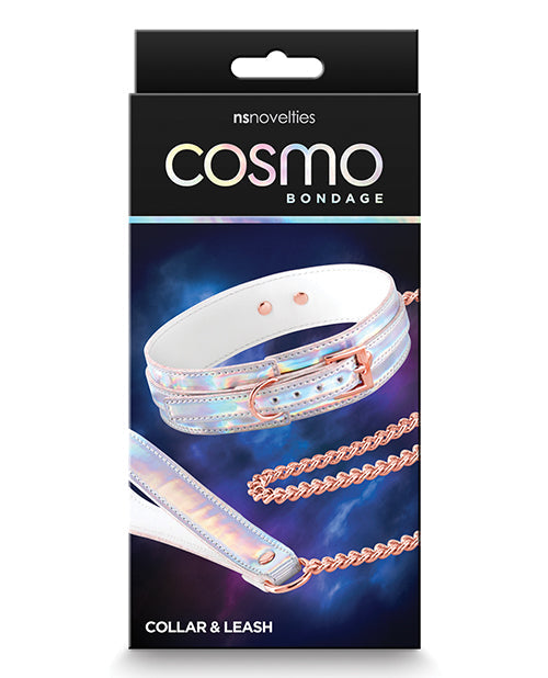 Cosmo Bondage Collar &amp; Leash - Rainbow