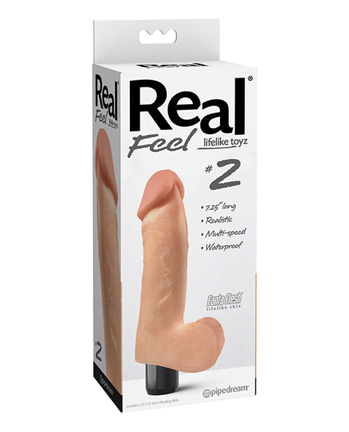 Real Feel No.2 Long 7.5&quot; Vibe Waterproof - Mutli-speed Flesh