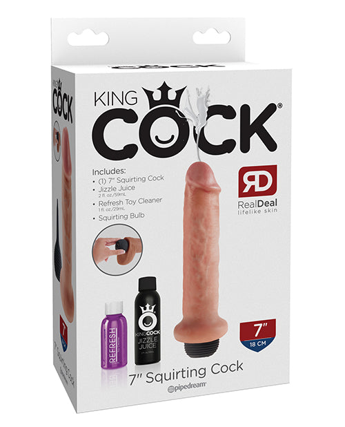King Cock 7&quot; Squirting Cock - Flesh