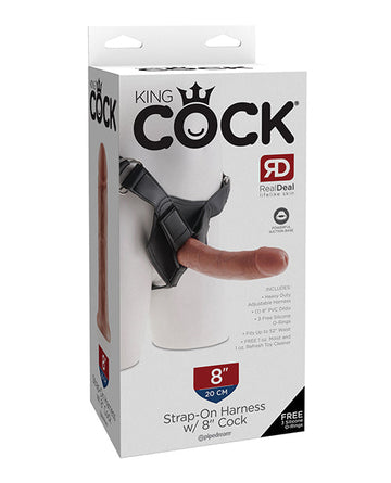 King Cock Strap-On Harness w/8&quot; Cock - Tan