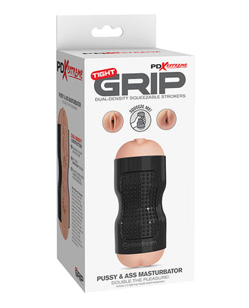 PDX Extreme Tight Grip Dual Density Squeezable Strokers - Pussy &amp; Ass
