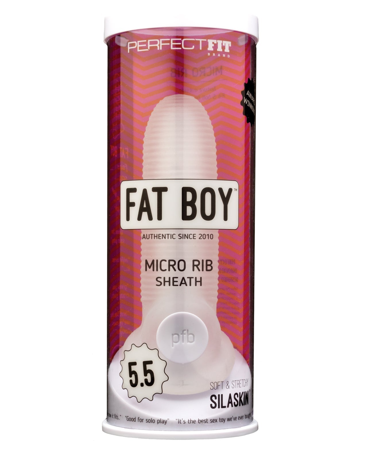 Perfect Fit Fat Boy Micro Ribbed Sheath 5.5&quot; - Clear