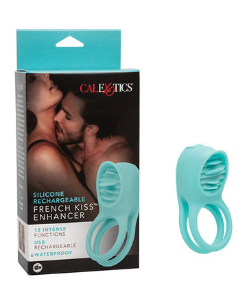 Couple&#039;s Enhancers Silicone Rechargeable French Kiss Enhancer - Teal