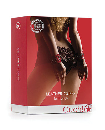 Shots Ouch Leather Cuffs - Red