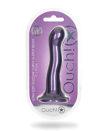 Shots Ouch 7&quot; Curvy G-Spot Dildo - Metallic Purple