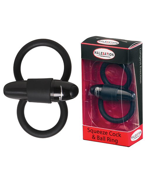 MALESATION Squeeze Cock &amp; Ball Ring - Black