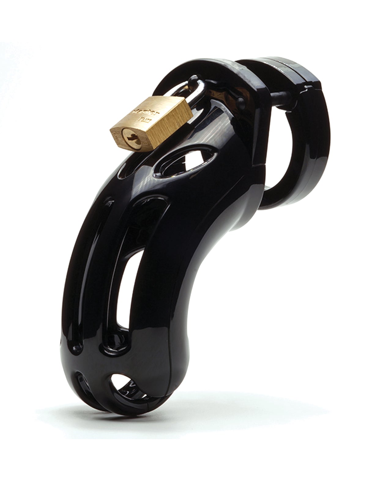 The Curve 3 3/4&quot; Curved Cock Cage &amp; Lock Set  - Black