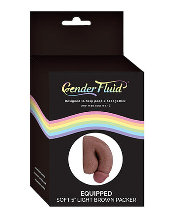 Gender Fluid 5&quot; Equipped Soft Packer - Light Brown