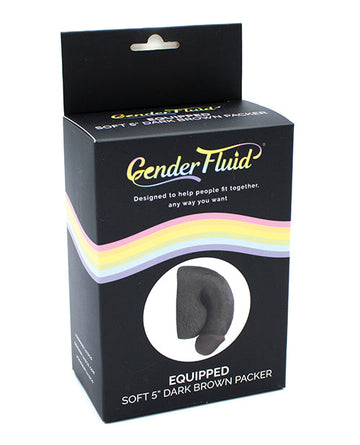 Gender Fluid 5&quot; Equipped Soft Packer - Dark Brown