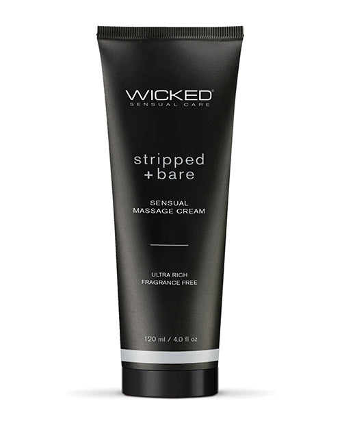 Wicked Sensual Care Stripped &amp; Bare Unscented Massage Cream  - 4 oz