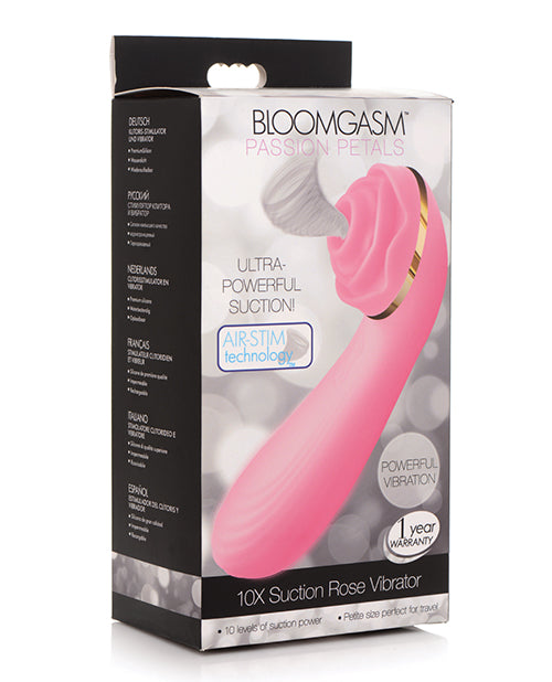Inmi Bloomgasm Passion Petals Rose 10X Suction &amp; Vibrator - Pink
