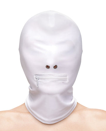 Fetish &amp; Fashion Zippered Mouth Hood - White