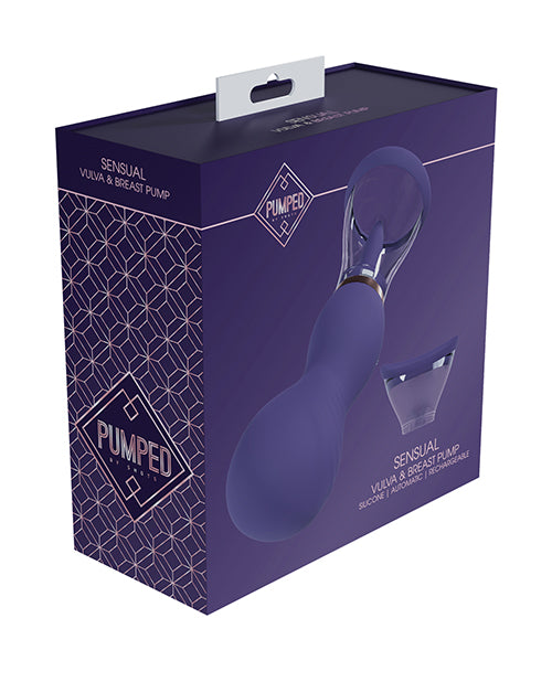 Shots Pumped Sensual Rechargeable Vulva &amp; Breast Pump - Purple