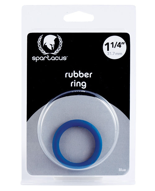 Spartacus 1.25&quot; Rubber Cock Ring -  Blue