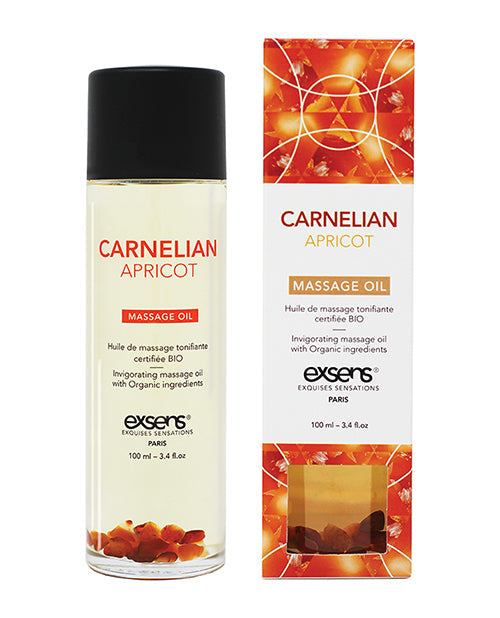 EXSENS of Paris Organic Massage Oil w/Stones - Carnelian Apricot