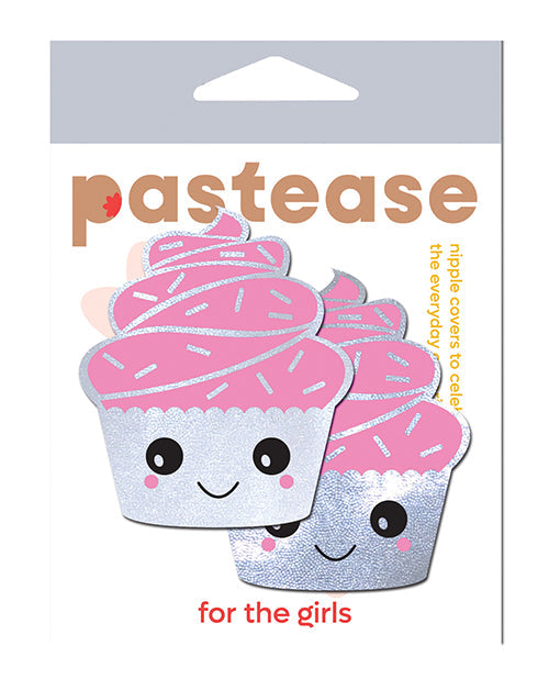 Pastease Premium Cupcake Glittery Frosting Nipple Pastie - White O/S