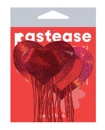 Pastease Tassel Holographic Heart - Red O/S