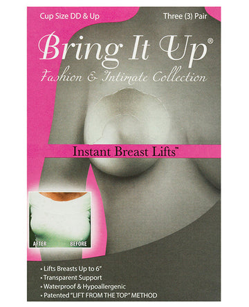 Bring it Up Plus Size Breast Lifts - DD Cup &amp; Larger Pack of 3