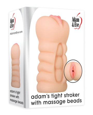 Adam &amp; Eve Adam&#039;s Tight Stroker w/Massage Beads - Ivory