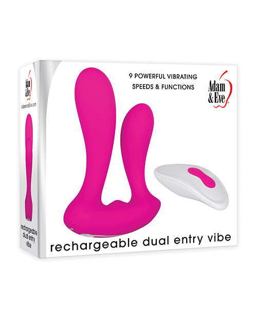 Adam &amp; Eve Rechargeable Dual Entry Vibe w/Remote - Pink