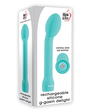 Adam &amp; Eve G-Gasm Delight Rechargeable Silicone G Spot Vibe - Teal