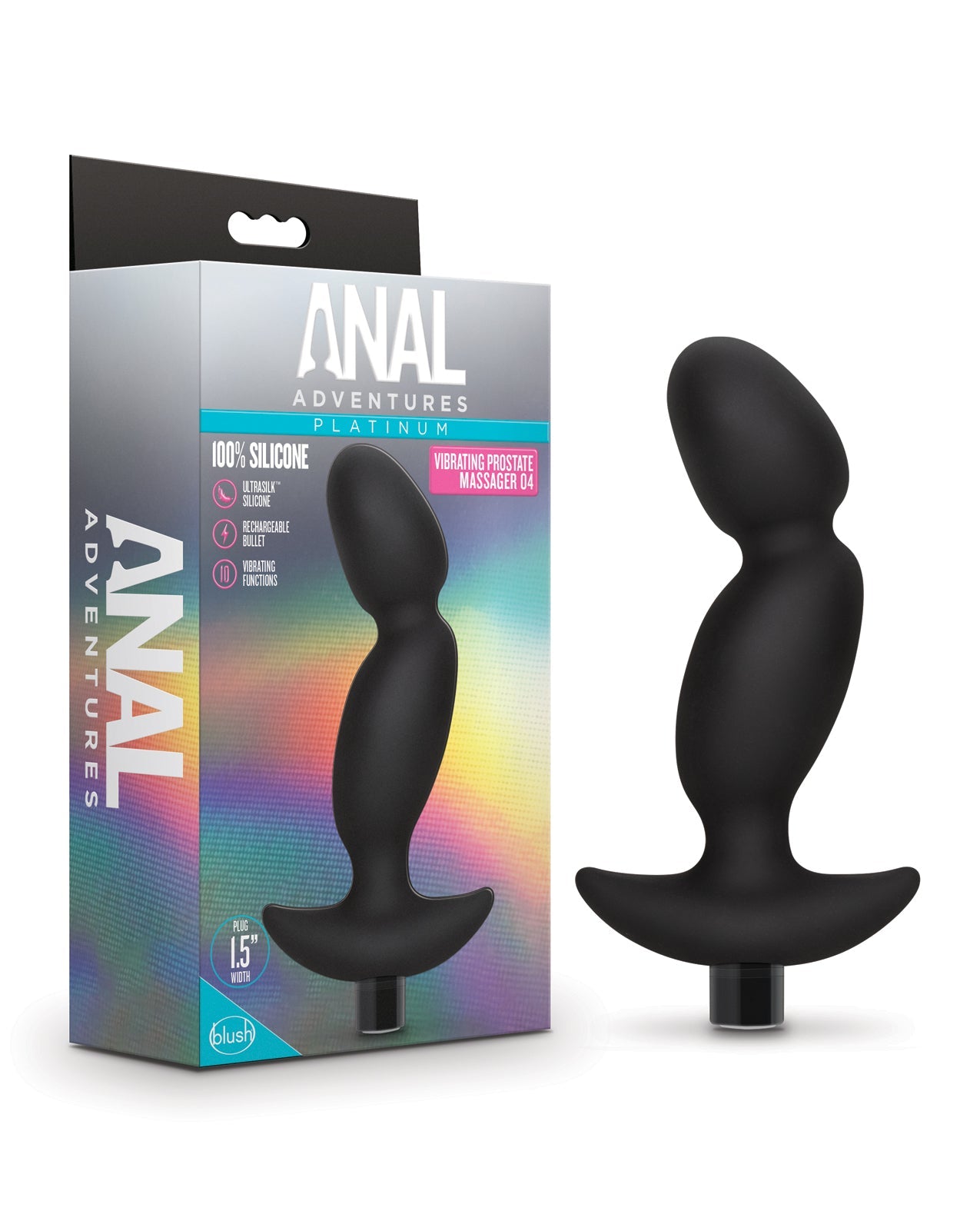 Blush Anal Adventures Platinum Silicone Vibrating Prostate Massager 04&nbsp;- Black