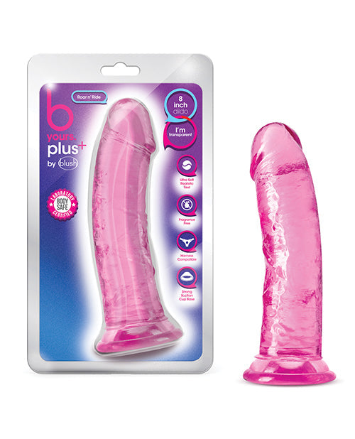 Blush B Yours Plus 8&quot; Roar n Ride Dildo - Pink