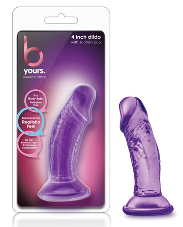 Blush B Yours Sweet n Small 4&quot; Dildo w/ Suction Cup - Purple