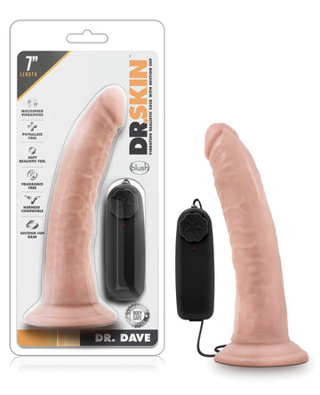 Blush Dr. Skin Dr. Dave 7&quot; Cock w/Suction Cup - Vanilla